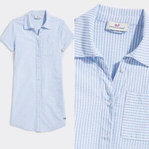 Vineyard Vines Girls' Striped Harbor Shirt Dress Seersucker - Size M